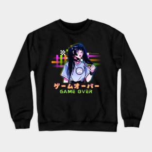 Anime Girl Game Over Japanese Vaporwave Crewneck Sweatshirt